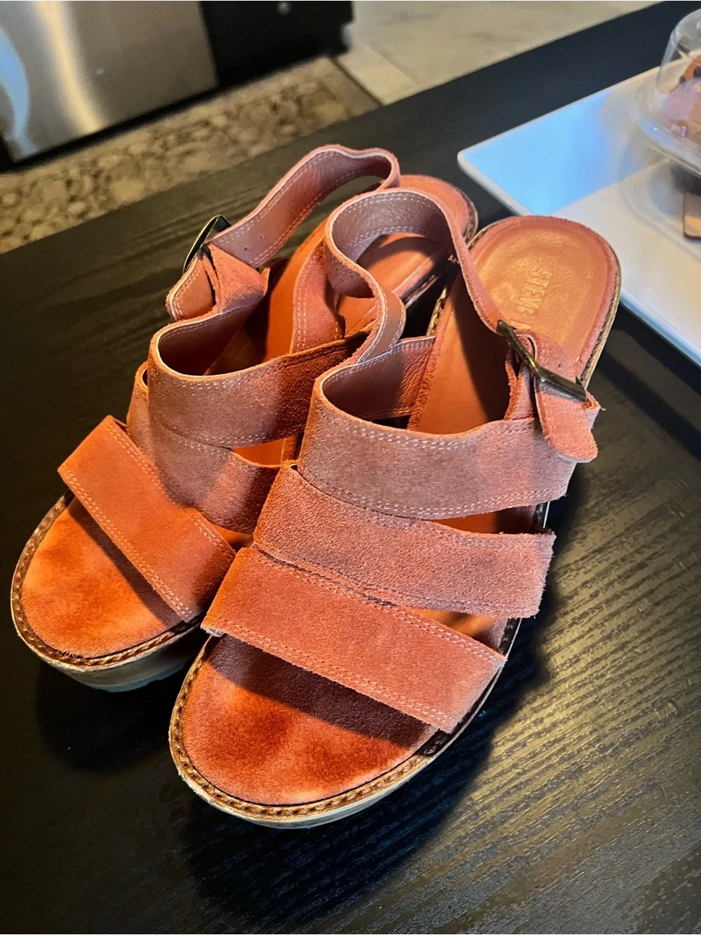 Steve Madden Rust Suede Platform Sandal